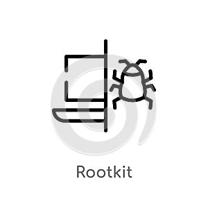 outline rootkit vector icon. isolated black simple line element illustration from cyber concept. editable vector stroke rootkit