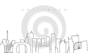 Outline Rotterdam skyline.