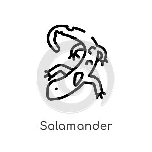 outline salamander vector icon. isolated black simple line element illustration from animals concept. editable vector stroke