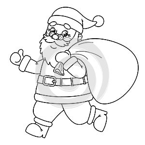 Outline Santa Claus for kids coloring page