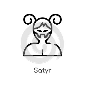 outline satyr vector icon. isolated black simple line element illustration from user concept. editable vector stroke satyr icon on