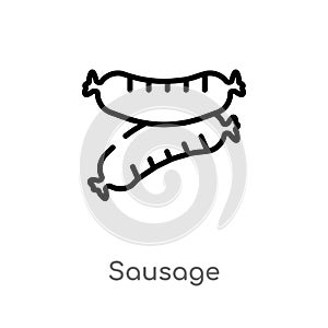 outline sausage vector icon. isolated black simple line element illustration from gastronomy concept. editable vector stroke