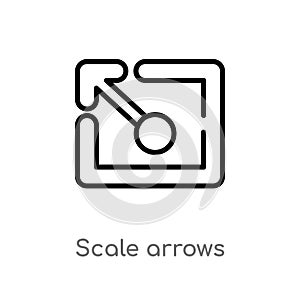 outline scale arrows vector icon. isolated black simple line element illustration from user interface concept. editable vector
