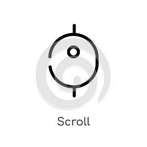 outline scroll vector icon. isolated black simple line element illustration from cursor concept. editable vector stroke scroll