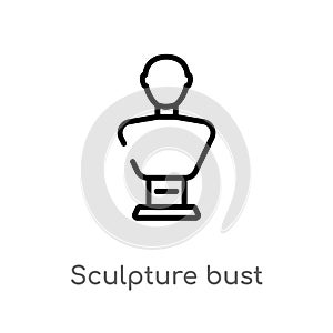 outline sculpture bust vector icon. isolated black simple line element illustration from art concept. editable vector stroke photo