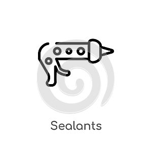 outline sealants vector icon. isolated black simple line element illustration from dentist concept. editable vector stroke photo