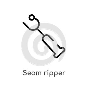 outline seam ripper vector icon. isolated black simple line element illustration from sew concept. editable vector stroke seam