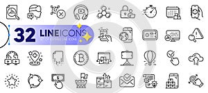 Outline set of Music phone, Delivery and Headphones line icons. For web app. Vector