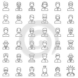 Outline set people icons.