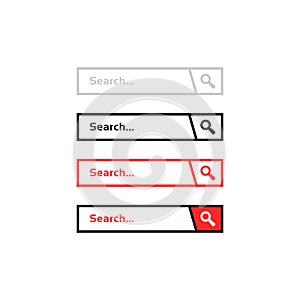 Outline set of search bar icon