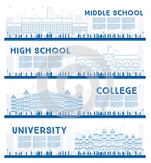 Outline Set of University, High School and College Study Banners