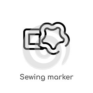 outline sewing marker vector icon. isolated black simple line element illustration from sew concept. editable vector stroke sewing