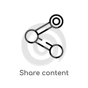 outline share content vector icon. isolated black simple line element illustration from multimedia concept. editable vector stroke