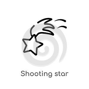 outline shooting star vector icon. isolated black simple line element illustration from astronomy concept. editable vector stroke