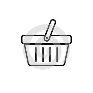 Outline Shopping basket sign. Shopping basket icon flat style vector eps10.