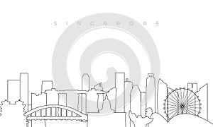 Outline Singapore skyline.