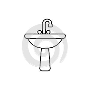 Outline sink illustration icon line water