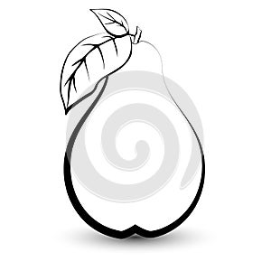 Outline sketch monochrome pear.