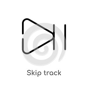 outline skip track vector icon. isolated black simple line element illustration from arrows concept. editable vector stroke skip