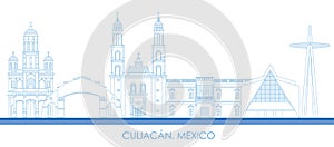 Outline Skyline panorama of city of Culiacan, Mexico photo