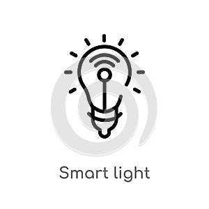 outline smart light vector icon. isolated black simple line element illustration from electronic devices concept. editable vector