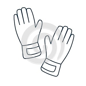 Outline snowboard or ski gloves icon. Editable Stroke - stock vector