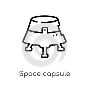 outline space capsule vector icon. isolated black simple line element illustration from astronomy concept. editable vector stroke