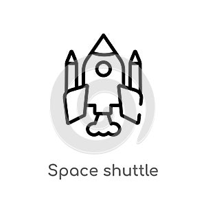 outline space shuttle vector icon. isolated black simple line element illustration from astronomy concept. editable vector stroke
