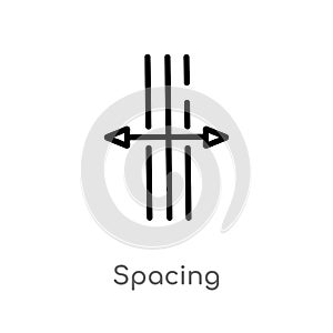 outline spacing vector icon. isolated black simple line element illustration from maps and flags concept. editable vector stroke