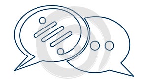 Outline speech bubbles, communication and conversation icon, engaging dialogue, vector design Generative AI