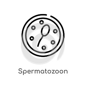 outline spermatozoon vector icon. isolated black simple line element illustration from health and medical concept. editable vector