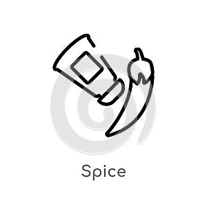 outline spice vector icon. isolated black simple line element illustration from gastronomy concept. editable vector stroke spice