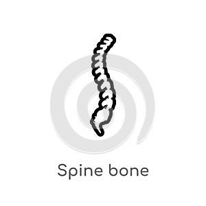 outline spine bone vector icon. isolated black simple line element illustration from human body parts concept. editable vector