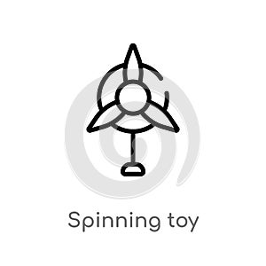 outline spinning toy vector icon. isolated black simple line element illustration from toys concept. editable vector stroke