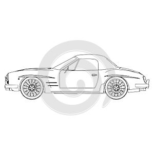 Outline sport retro car vector.