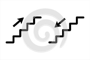 Outline stairs icon, side view.