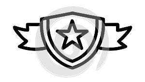 Outline Star Shield Icon for Achievement & Security, vector design Generative AI