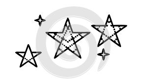 Outline Stars with Grid Texture Modern Vector Design, vector design Generative AI