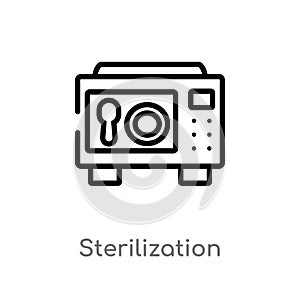 outline sterilization vector icon. isolated black simple line element illustration from cleaning concept. editable vector stroke