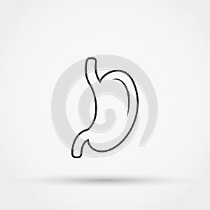 Outline stomach vector icon.