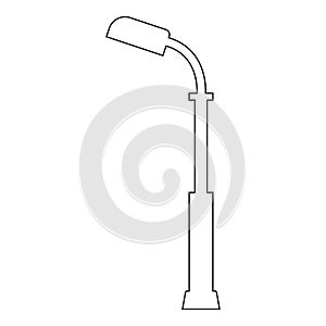 Outline street light silhouette isolated on white background. Vintage street lights. Elements for landscape construction. Vector