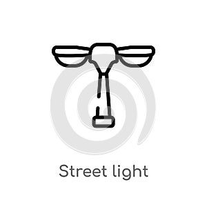 outline street light vector icon. isolated black simple line element illustration from city elements concept. editable vector