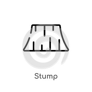 outline stump vector icon. isolated black simple line element illustration from camping concept. editable vector stroke stump icon