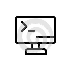 Outline Style Computer Terminal Console Coding Software Technology Icon
