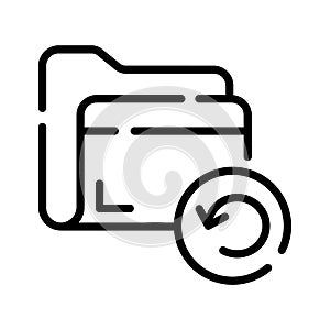 An outline style icon of data backup folder
