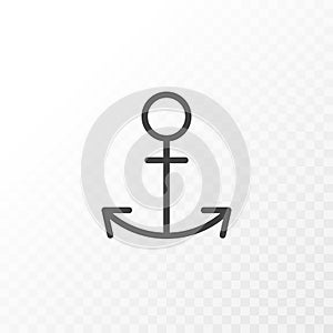 Outline style ui icons collection. Vector black linear illustration. Naval anchor marine and sea ship line symbol isolated on