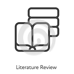 Outline style ui icons hard skill collection. Education and science. Vector black linear icon illustration. Literature review open