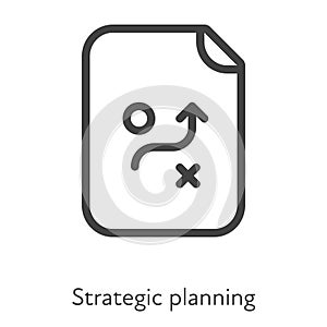 Outline style ui icons hard skill collection. Management and business. Vector black linear icon illustration. Strategic planning