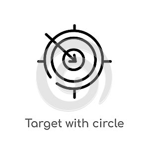 outline target with circle vector icon. isolated black simple line element illustration from ultimate glyphicons concept. editable photo