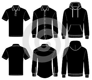 Outline template polo, shirt and hoody photo